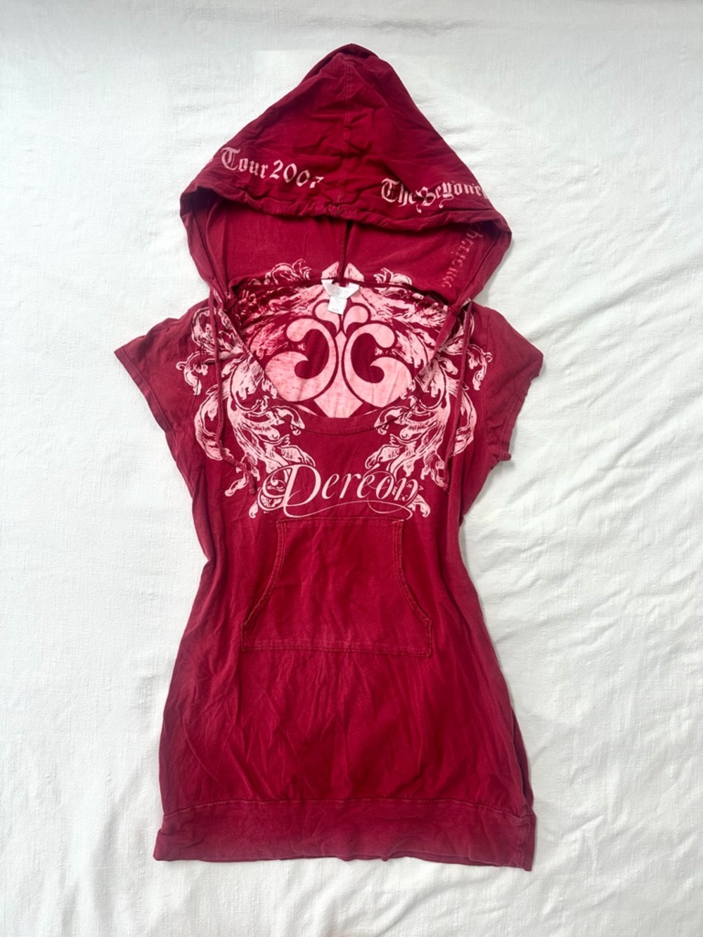 y2k dereon beyonce experience tour 2007 hoodie top — rare beyoncé merch babydoll